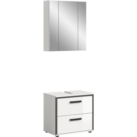Furnilux Moderne badcombinatie met spiegelkast en wastafel compacte opbergoplossing