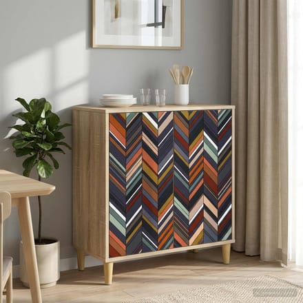 vidaXL - Dressoir - OMMEN - Sonoma - 69 - x - 33 - x - 75 - cm - Bewerkt - hout
