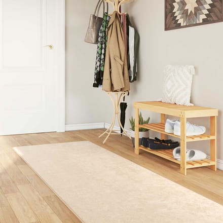 vidaXL - Tapijt - Runner - MARSA - Crèmekleurig - 100 - x - 400 - cm - Polyester - en - PVC