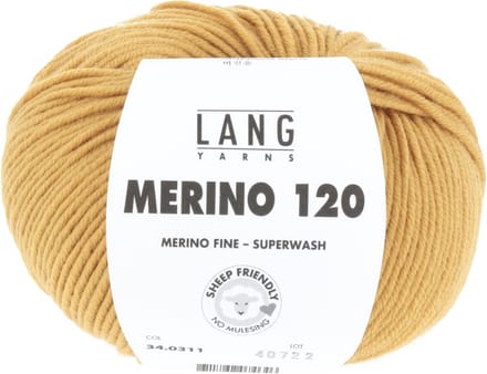 Lang Yarns Merino 120 - 311 okergeel - Merinowol Garen