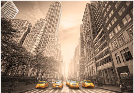 Fotobehang - New York taxi - sepia.