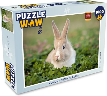Puzzel Konijn - Dier - Klaver - Legpuzzel - Puzzel 1000 stukjes volwassenen