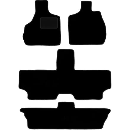 Zwarte velours vloermatten voor: Chrysler Voyager IV 7-zits (2000-2008)