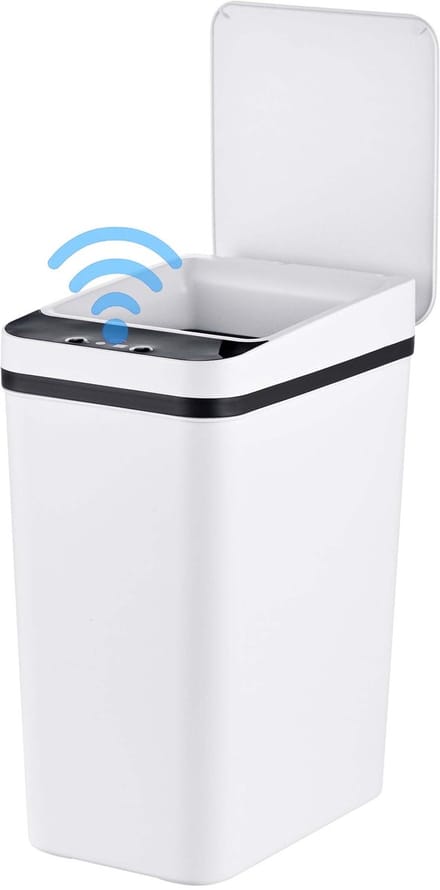Prullenbak met sensor - 9 l - vuilniszakhouder - wit