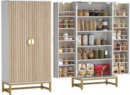 HOMCOM Voorraadkasten - Spaanplaat - 58x29x119,5cm - Wit