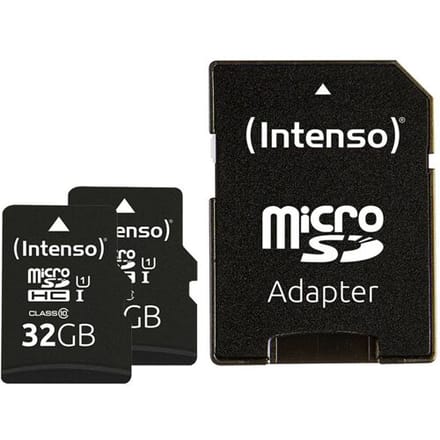 Intenso 32GB SDHC Premium double pack microSDHC-kaart Retail 32 UHS-I, Class 10