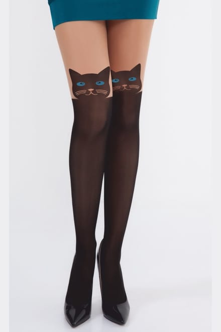 Daymod Dierenprint Cat Tights 60 Denier - NATURAL - Maat L