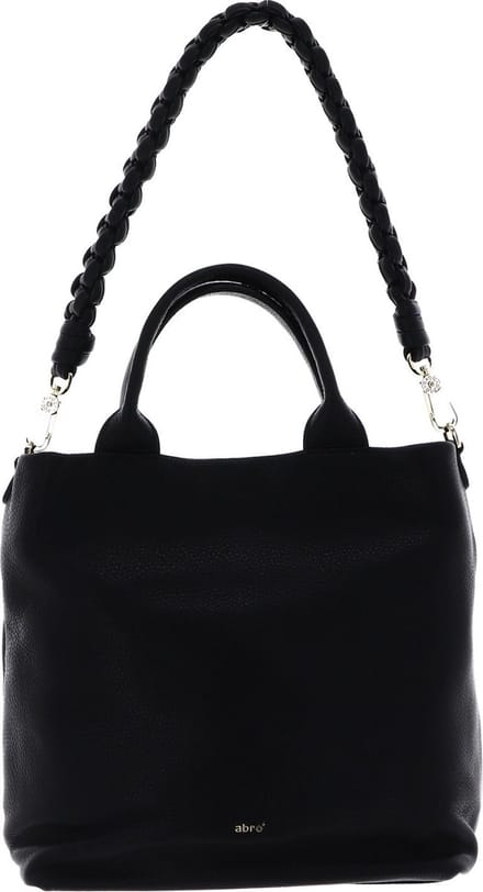 abro Leren Schoudertas Leather Dalia Shopper Kaia Black / Gold Zwart
