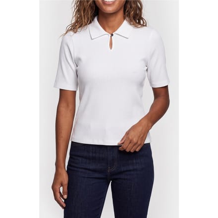 Calvin Klein Ss Modal Rib Polo Bright White Größe: S | Poloshirts Outlet | Damen | Weiß