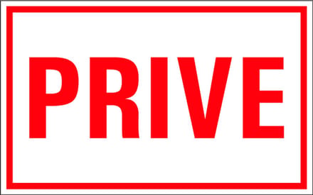 Prive bordje - kunststof 320 x 200 mm