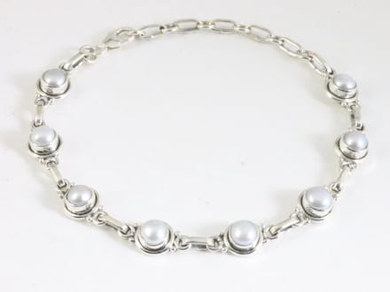 Fijne zilveren armband met parel