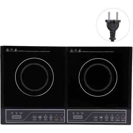 /3400W Cuisine électrique à domicile Double plaque de cuisson à induction Touchpad Cuisinière à induction black