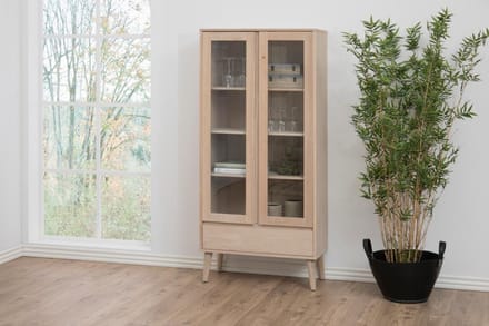 Giga Living Vitrinekast Rosta - Naturel - 80x37x178cm