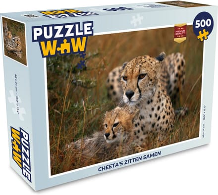 Puzzel Cheeta's zitten samen - Legpuzzel - Puzzel 500 stukjes