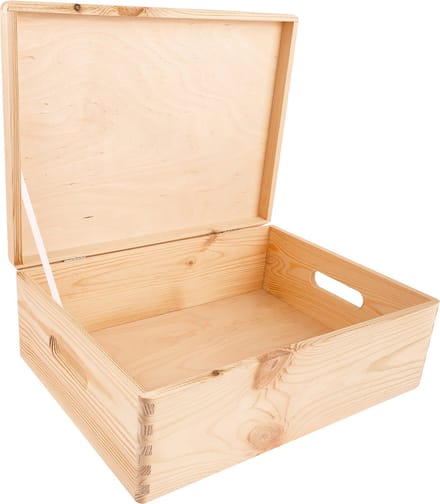 Creative Deco XL Houten Opbergkist – 40x30x14cm – Met Deksel, Handvat