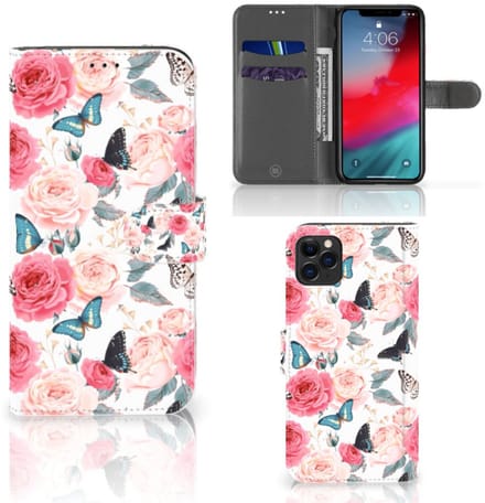 Apple iPhone 11 Pro Max Hoesje Butterfly Roses