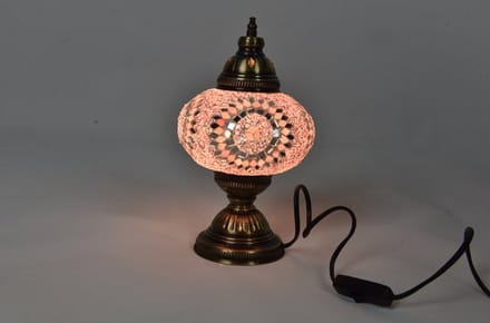Handgemaakt - tafellamp - roos roze - 1 stuk - unieke sfeerverlichting
