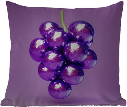 Buitenkussen - Druif - Disco - Glitter - Paars - 45x45 cm - Weerbestendig