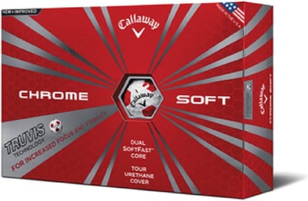 Truvis Golfballen - 2016 Chrome Soft - Wit/Rood