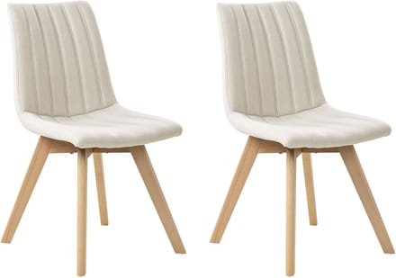 CALGARY - Eetkamerstoel - Gebroken wit - Polyester