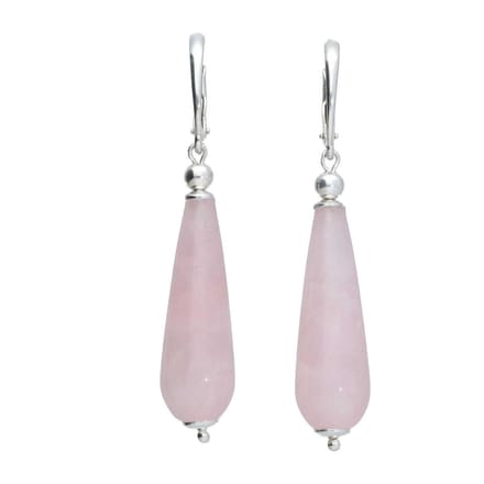 Bela Donaco Oorbellen Classic – Rozenkwarts – Sterling Zilver