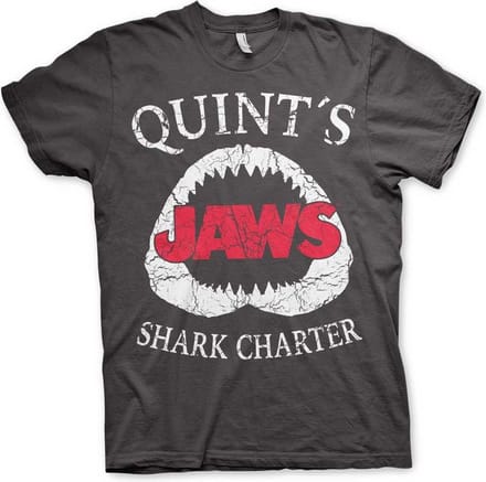 Jaws Heren Tshirt -XL- Quint's Shark Charter Grijs