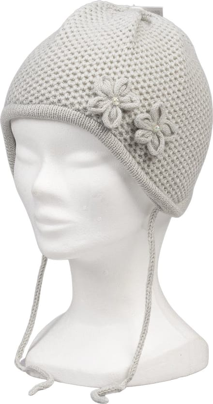 P&T Baby Muts 2 Bloemetjes - Licht Grijs - 47-49