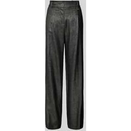 Broek in metallic look met wijde pijpen