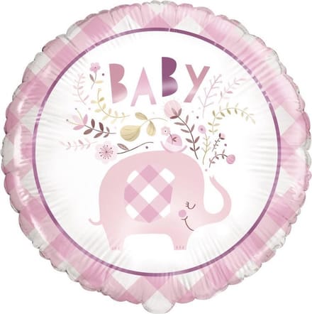Helium Ballon Baby Olifant Roze 45cm leeg