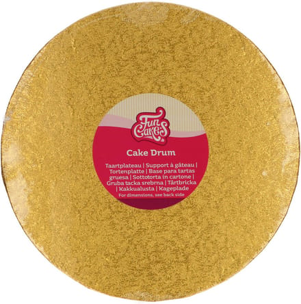 FunCakes Cake Drum Rond - Goud - Ø25cm / 12 mm - Taartonderlegger - Taartkarton