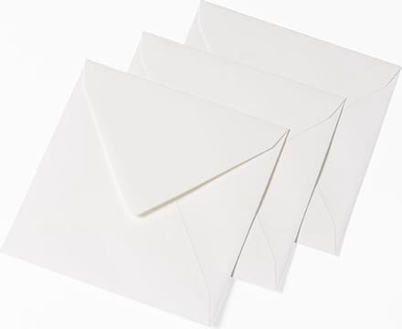 100 Luxe Enveloppen - Vierkant - Wit - 17x17cm