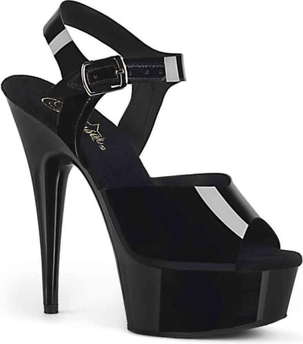 DELIGHT-608N (EU 37 = US 7) 6 Heel, 1 3/4 PF Ankle Strap Sandal