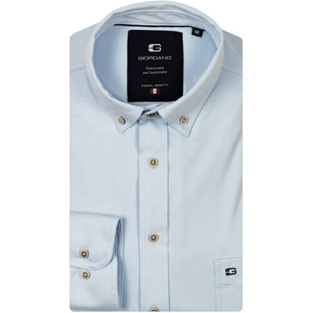 Giordano – Ivy – Overhemd – Liquid cotton – button down kraag - Lichtblauw - Regular Fit - NOS7078-61