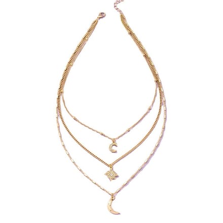 Jomide Ketting Boho Maan/Ster - Goudkleurig