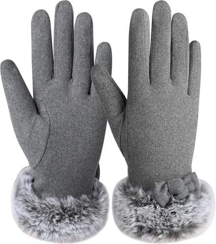 Vrouwelijke Winterhandschoenen - Gebreide Touchscreen Handschoenen met Winddichte Fleecevoering