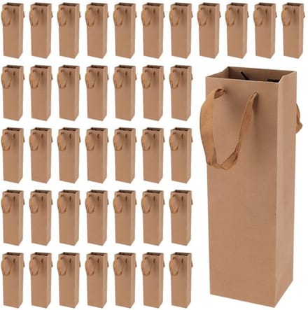 Allecto - Wijnzakken - Kraftpapier wijnfles geschenkzakken - Stevig