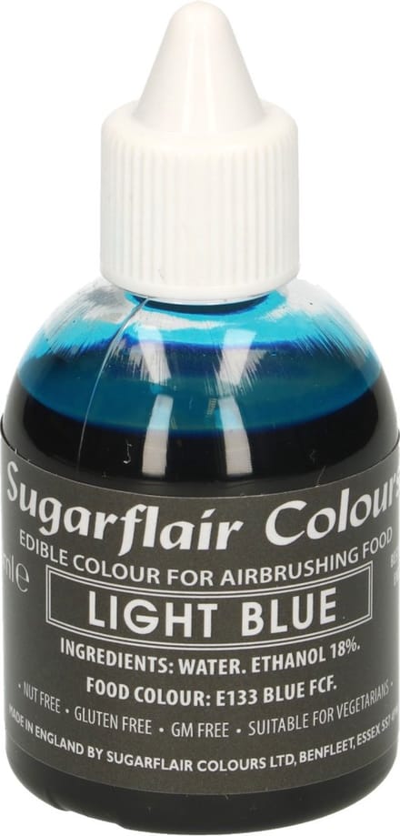 Sugarflair Airbrush Kleurstof - Lichtblauw - 60ml - Eetbare Kleurstof