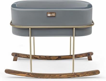 Asir Wieg - Grijs Goud - 90 x 70 x 58 cm - Inclusief matras