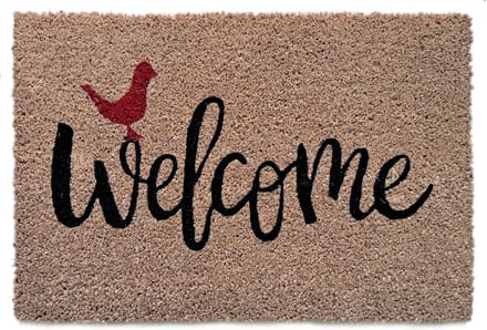 Kokosmat Naturel Welcome - 60x40cm - Deurmat Kokos - Schoonloopmat - Deurmatten met tekst