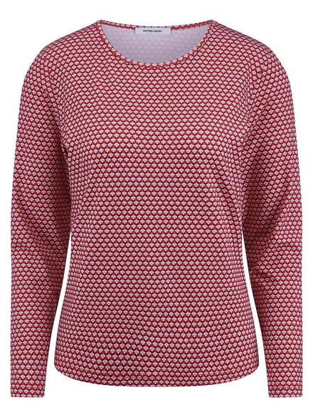 Shirt ronde hals Van Peter Hahn rood