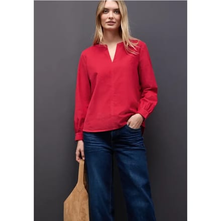 Corduroy blouse in effen kleur