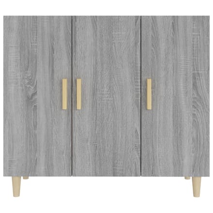 vidaXL - Dressoir - 90x34x80 - cm - bewerkt - hout - grijs - sonoma - eikenkleurig