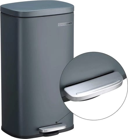 FurnStar - Pedaalemmer 30 Liter – Soft Close – Kunststof Binnenemmer – Geurcontrole – Smoky Grey