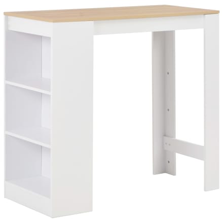 vidaXL - Bartafel - met - schap - 110x50x103 - cm - wit
