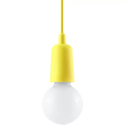 Sollux Lighting Hanglamp Diego - E27 - geel - PVC - 90x9x9cm