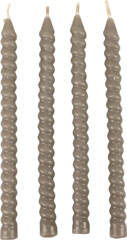 Mica Decorations - Twist kaars d.groen 4 stuks - h18xd1,4cm