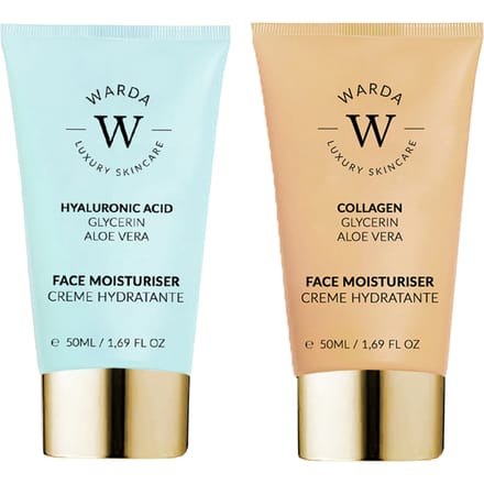 HUID HYDRATION BOOST HYALURONIC ACID MOISTURISER 50ml + HUID LIFTER BOOST COLLAGEN MOISTURISER 50ml