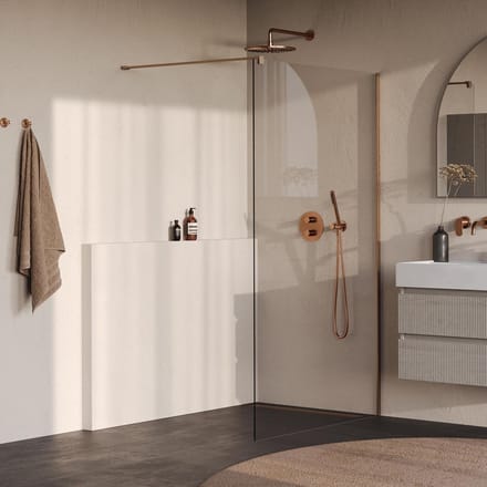 Brauer Oblivion - Inloopdouche - Helder Glas - 110 x 200 cm - incl. Glascoating - PVD Koper Geborsteld