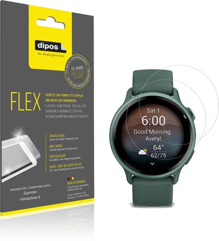 dipos – 2x Beschermfolie geschikt voor Garmin vivoactive 6 | 3D Full Cover Screenprotector | 100% Passend