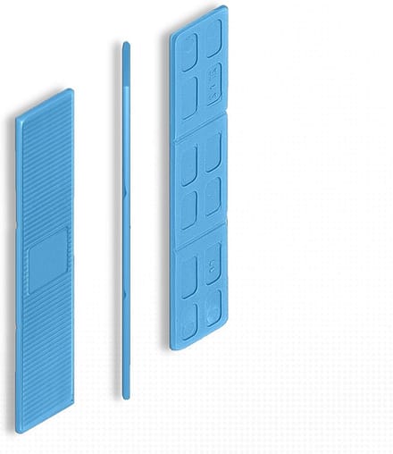 Set van 100 Kunststof Wiggen 2 mm voor Glasplaatsing en Nivellering